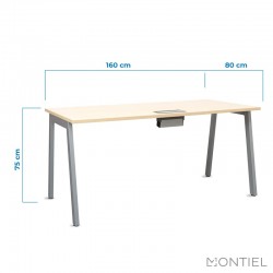 ▷ Mesa Escritorio 160x80 con pasacables MM854 - Montiel