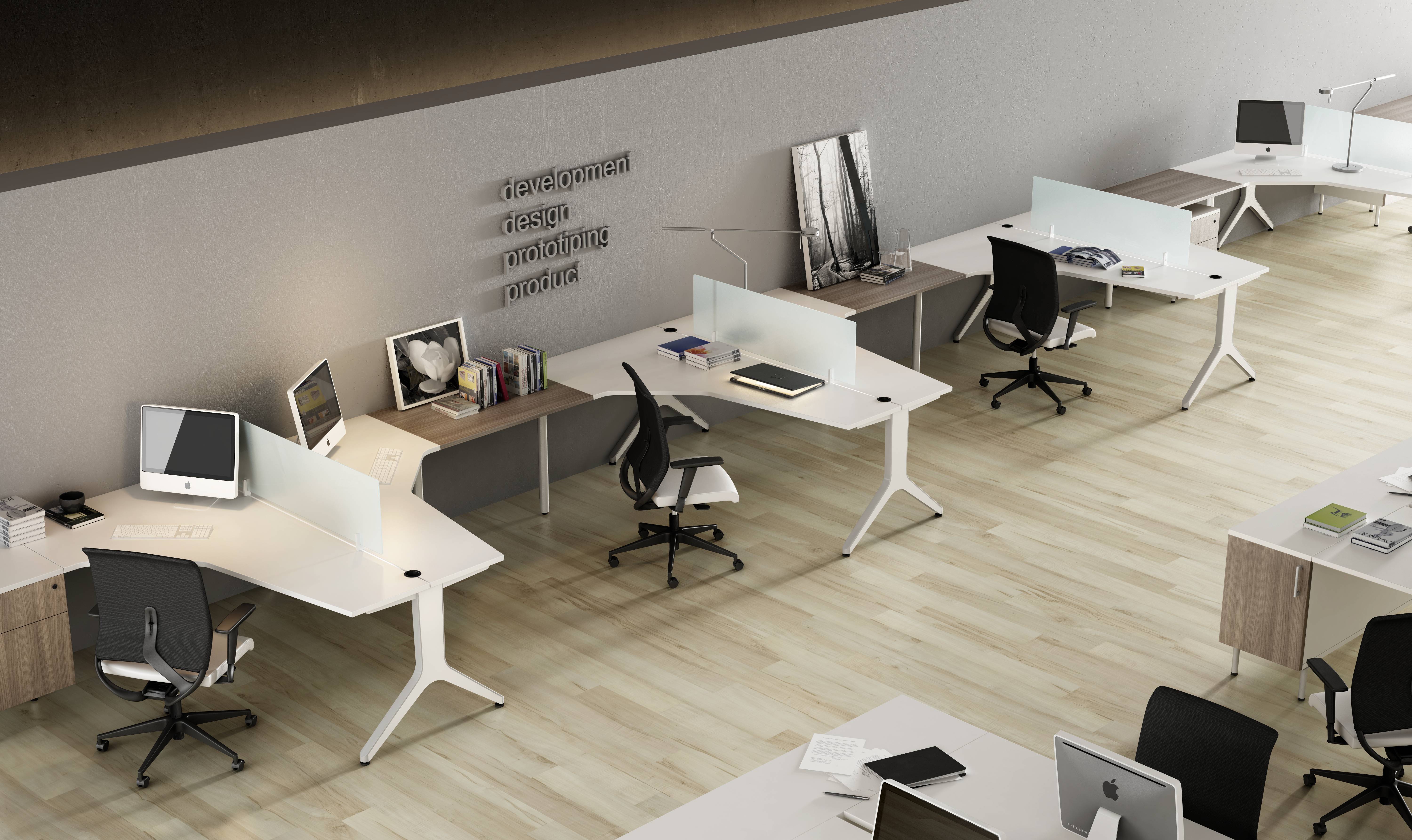 Bench de pared para optimizar espacio en oficinas pequeñas