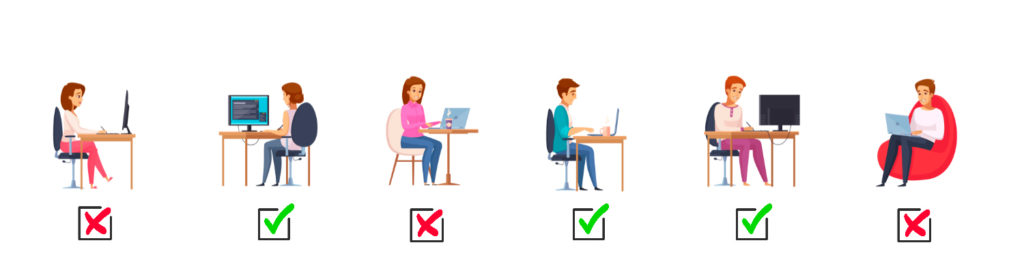 Ejemplo de ergonomía en el trabajo y la oficina