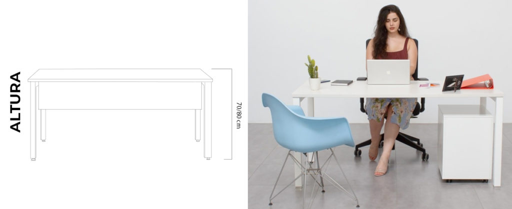 altura ideal mesa de trabajo