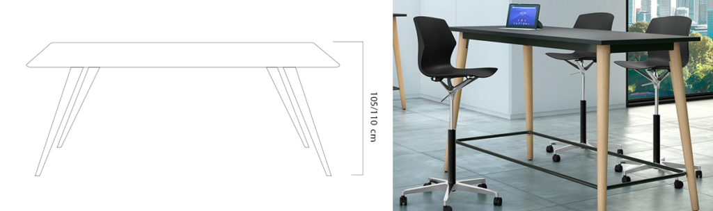 altura de una mesa de reuniones