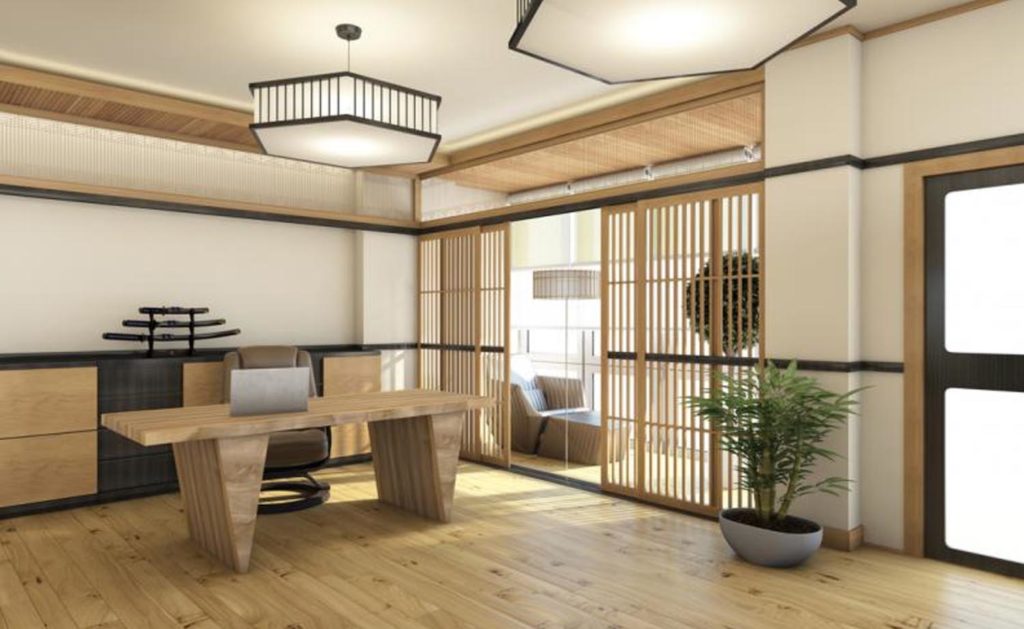 cómo decorar una oficina con estilo oriental japonés