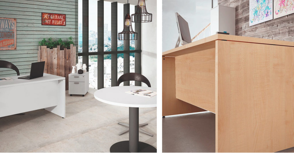 la mesa de trabajo de madera para oficina