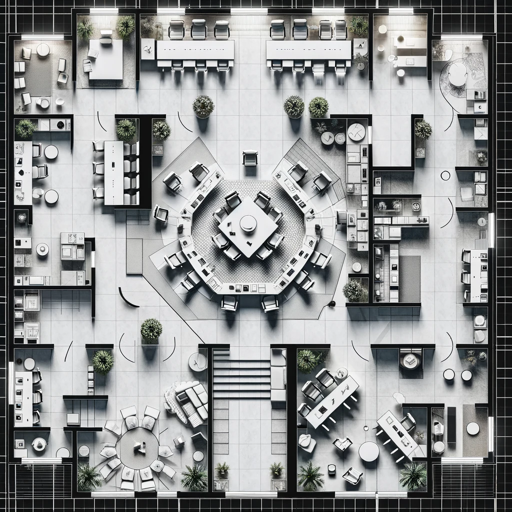 distribución oficina ejemplos