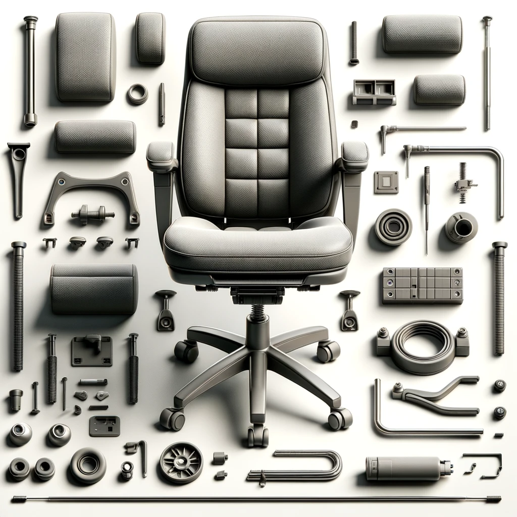 Las partes de un sillon de oficina
