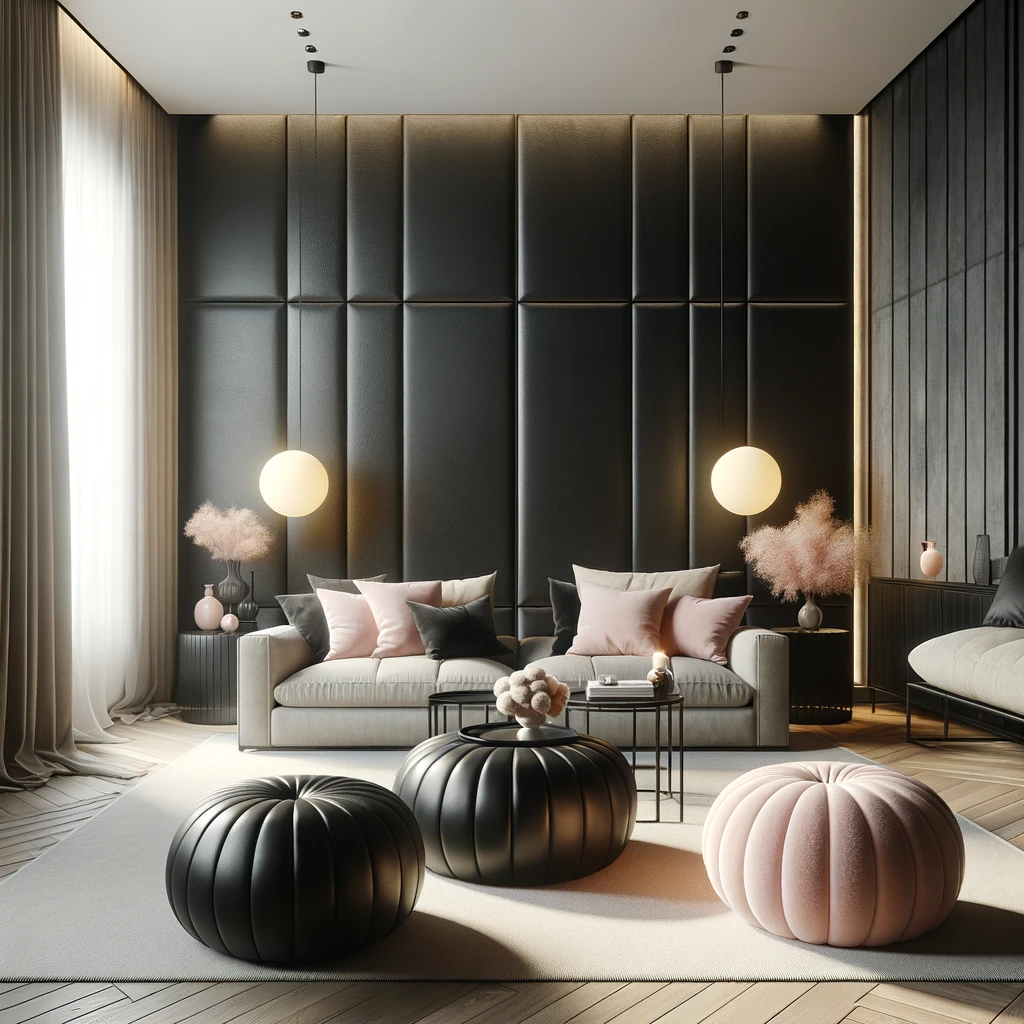 Ideas para decorar salones con puffs