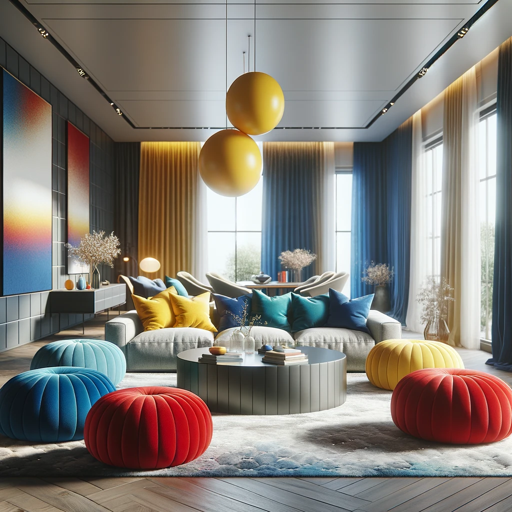 Ideas para decorar salones con puff