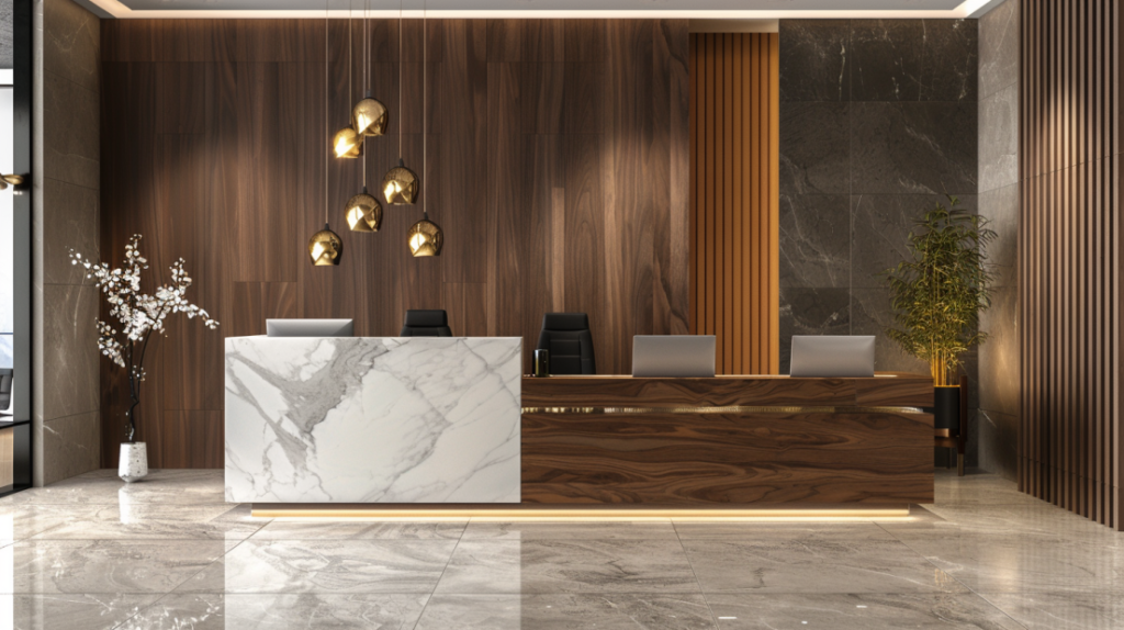 Mostradores de recepción modernos