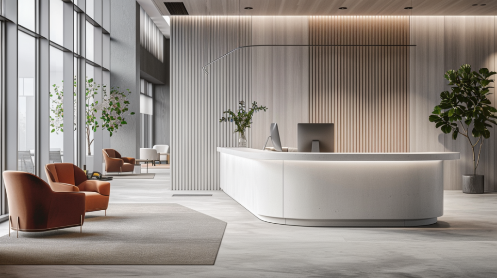 Mostradores de recepción modernos