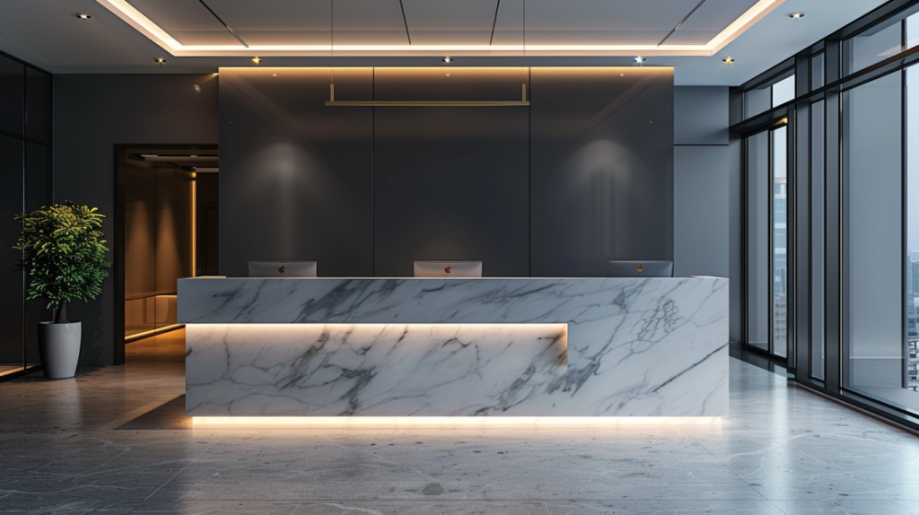 Mostradores de recepción modernos