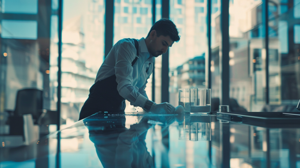 Cómo mantener impecables las mesas de cristal de tu oficina