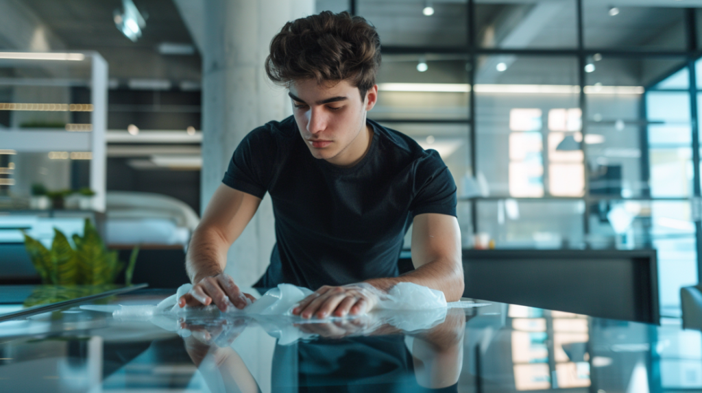 Cómo mantener impecables las mesas de cristal de tu oficina