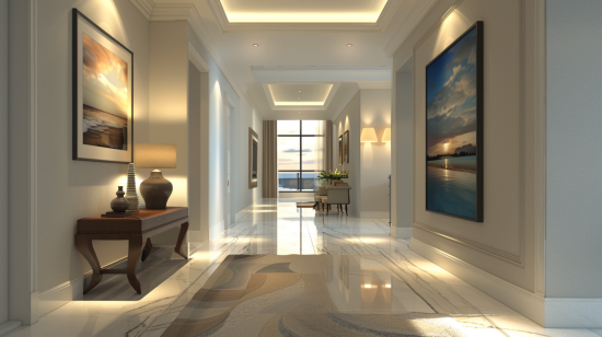 Cómo elegir cuadros y arte para decorar un pasillo