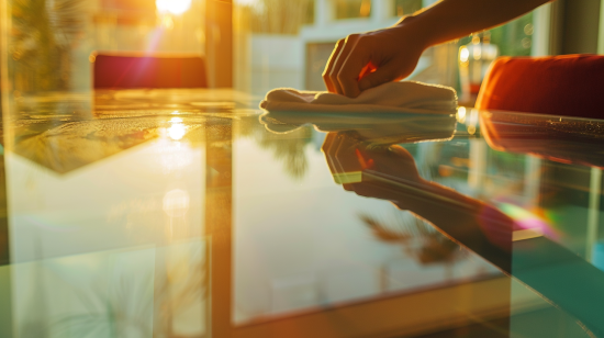 Cómo limpiar mesa de cristal templado