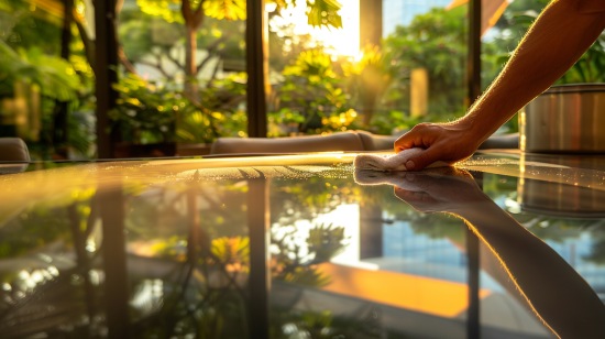 Cómo limpiar mesa de cristal templado