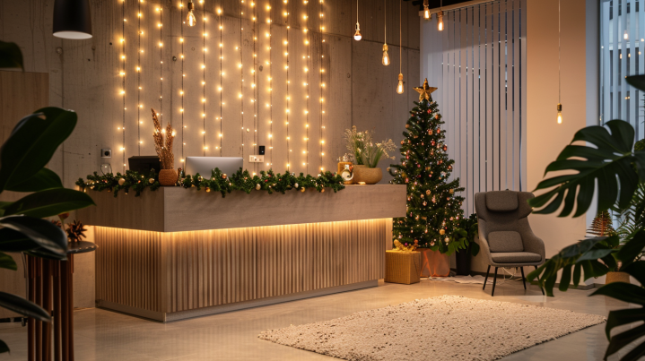 Descubre cómo decorar tu recepción navideña de forma elegante y profesional para impresionar a clientes y motivar a tus empleados.