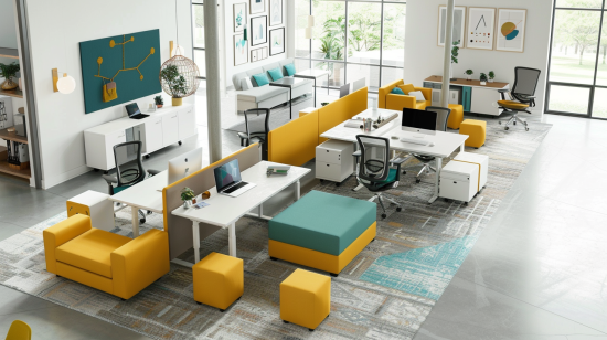 Diseño de oficinas con interiores modernos