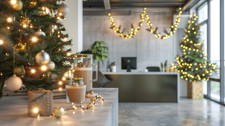 Adornos Navideños para Oficinas con Espacios Abiertos