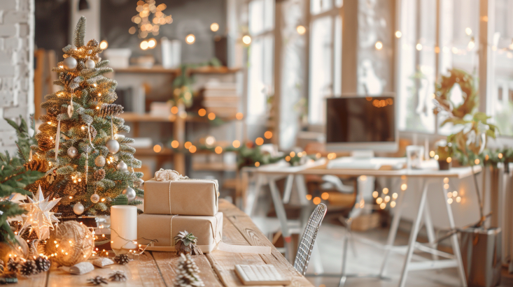 Adornos Navideños para Oficinas con Espacios Abiertos