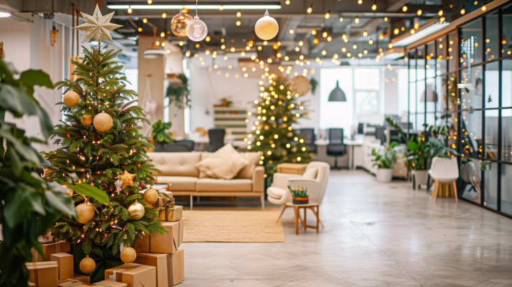 Adornos Navideños para Oficinas con Espacios Abiertos
