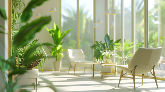 Diseño de oficinas con interiores modernos