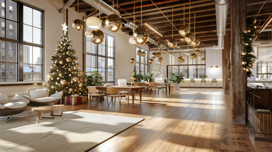 Adornos Navideños para Oficinas con Espacios Abiertos