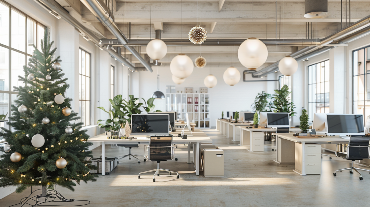 Adornos Navideños para Oficinas con Espacios Abiertos