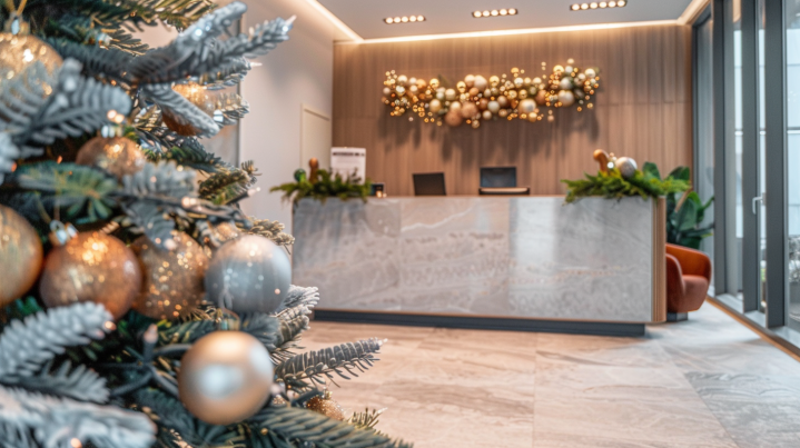 Descubre cómo decorar tu recepción navideña de forma elegante y profesional para impresionar a clientes y motivar a tus empleados.