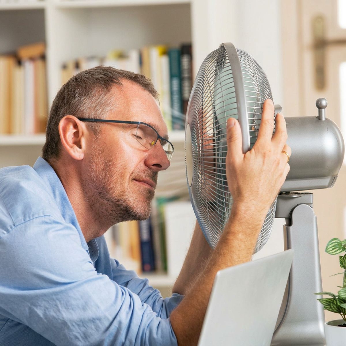 oficina con calor en verano afectando al rendimiento laboral