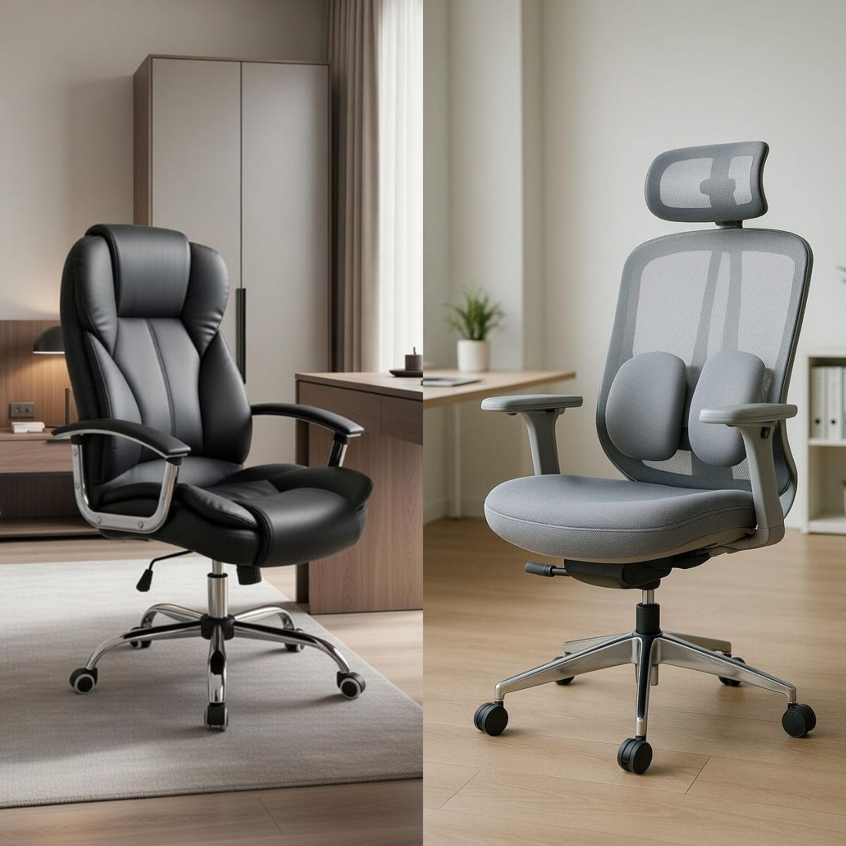 diferencia entre sillón de oficina y silla ergonómica