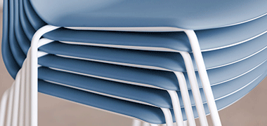 Sillas apilables tapizadas