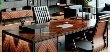 Muebles color wengue en la oficina